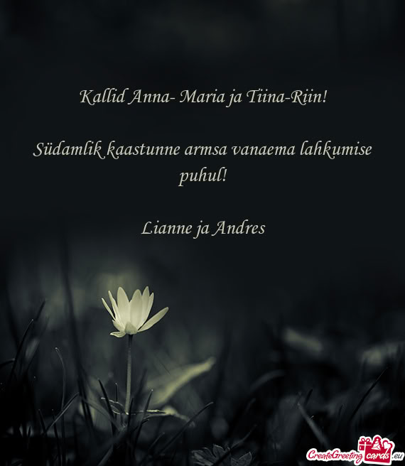 Kallid Anna- Maria ja Tiina-Riin