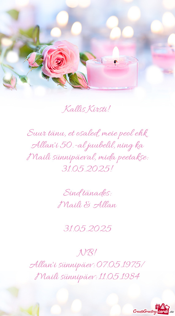 Maili sünnipäeval, mida peetakse