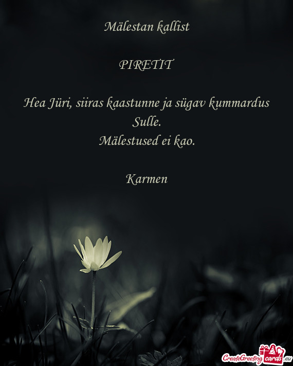 Mälestan kallist